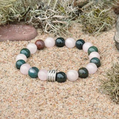 Heliotropo ir Rožinio Kvarco Apyrankė